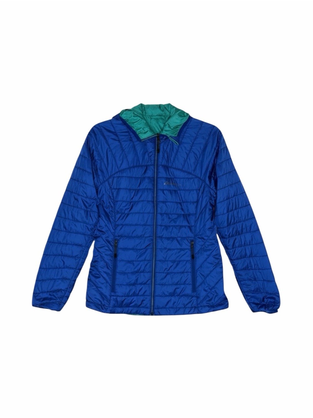 Eddie Bauer First Ascent Primaloft Reversible Jacket Hood Womens Blue S? gp